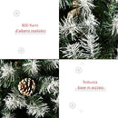 Albero di Natale Artificiale Innevato 180 cm 800 Rami con Pigne Apertura Automatica Verde