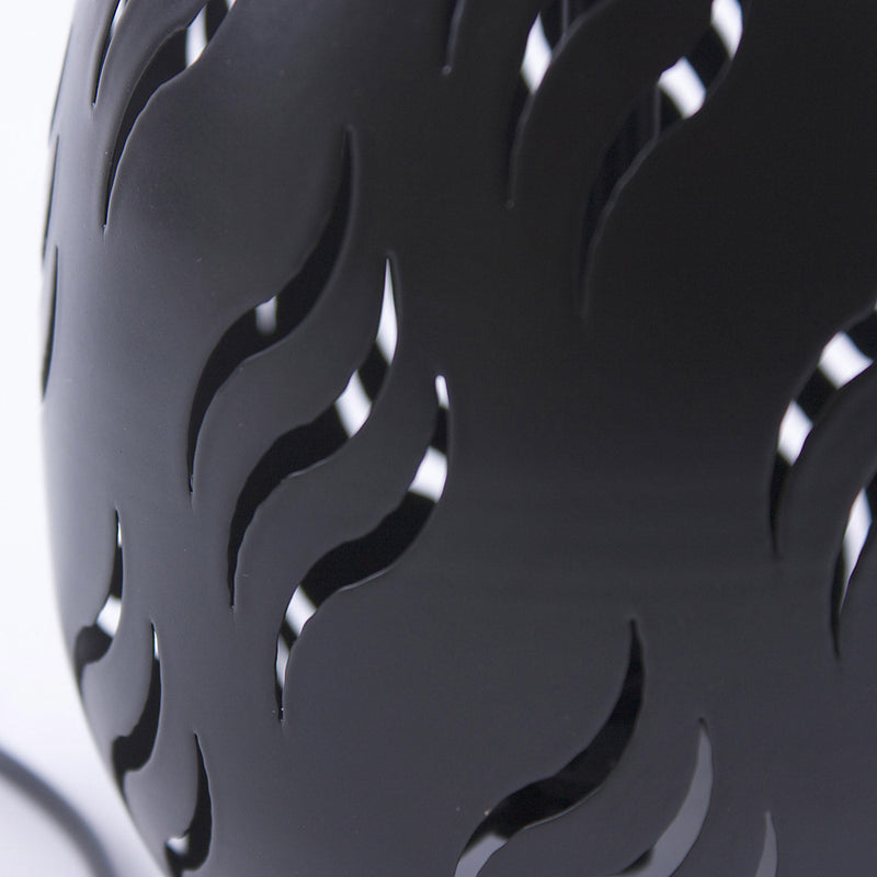 Lampada da Tavolo Ø18xH31 cm in Metallo Bombata Nera