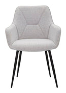 Set 2 Sedie Vicenza 58x85,5x63 cm in Tessuto Grigio/Nero