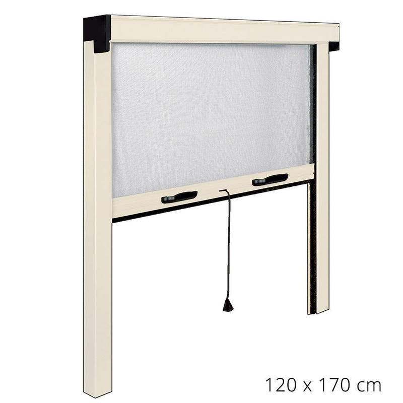 Zanzariera Avvolgibile Avorio per Porta e Finestra a Molla 120X170Cm