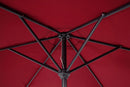 Ombrellone da Giardino con Snodo 6 Stecche Ø270x235h cm Telo in Poliestere Kalife Burgundy 