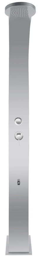 Doccia da Esterno Giardino Miscelatore e Lavapiedi Grigio Metallizzato