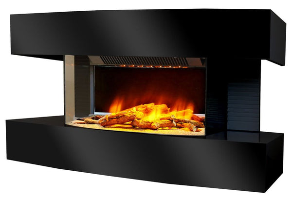 sconto Chemin'Arte Lounge Medium Cheminée Electrique Murale Effet Flamme Noir 2000W