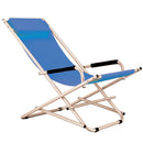 Sedia Sdraio Pieghevole in Acciaio Tessuto Texilene Blu