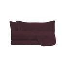 Set Lenzuola Sopra Sotto e 2 Federe Linea Water Washed Bordeaux