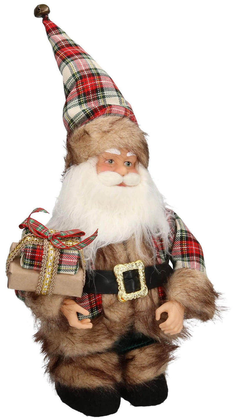 Pupazzo Babbo Natale H49 cm con Carillon e Movimento Scozzese