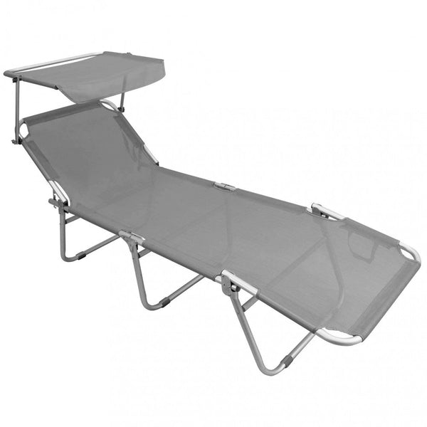 Chaise longue de jardin 190x58x40h cm en textilène différentes couleurs sconto