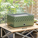 Barbecue Portatile a Carbone 45,5x29x21 cm con Ventilazione Integrata per Esterni in Metallo Verde Chiaro      