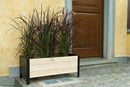 Fioriera da Giardino 78x36xH32 cm in Metallo e Legno di Pino Grezzo