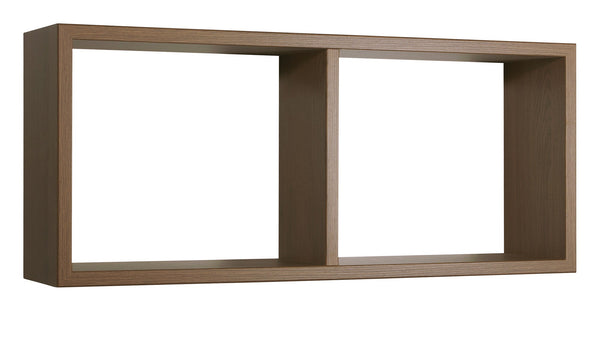 Etagère rectangulaire 2 compartiments muraux 70x30x15,5 cm en panneaux de fibres de bois Chêne Tabac Morgana acquista