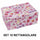 Lot de 10 cartons rectangulaires à fleurs roses