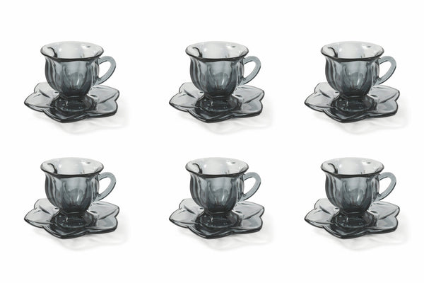 Set de 6 Tasses à Café Ø7x7 cm en Verre VdE Tivoli 1996 Gris prezzo
