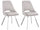 Lot de 2 chaises Kashar 45x49,5x85 cm en tissu gris clair