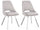 Lot de 2 chaises Kashar 45x49,5x85 cm en tissu gris clair