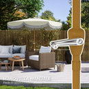 Ombrellone da Giardino Rotondo Ø270x240 cm con Manovella in Metallo e Poliestere Beige      