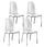 Lot de 4 chaises 43x44xH92 cm en simili cuir Viva blanc