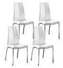 Set 4 Sedie 43x44xH92 cm in Similpelle Viva Bianco