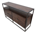 Mobile Burn 150x40x83 cm in Legno di Acacia e in Ferro Marrone
