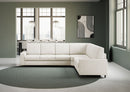 Divano Angolare 6 Posti 286x246x85 cm Sakar in Tessuto Latte