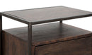 Comodino 1Door Burn 45x30x66 cm in Legno di Acacia e in Ferro Marrone