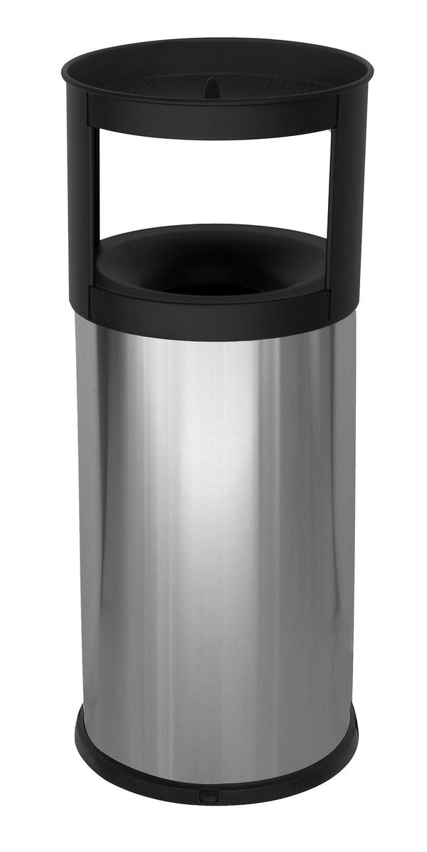 Pattumiera Gettacarte Ø25xh80 cm Autoestinguente Posacenere in Acciaio Inox Argento sconto