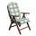 Fauteuil 4 positions en hêtre avec coussin en coton vert 61x75x110 h cm
