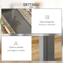 Set da Pranzo Tavolo e 4 Sedie in Similpelle Top in Vetro Temperato Grigio