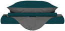 Copripiumino con Sacco e Federe Doubleface Verde Petrolio\/Fumo Varie Misure
