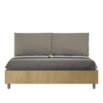 Letto Matrimoniale Struttura Quercia con Cuscini in Similpelle Egos Antea Cappuccino Varie Misure