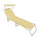 Chaise Longue Pliante avec Dossier Réglable et Parasol Beige