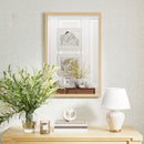 Specchio da Parete Rettangolare 40x60 cm con Ganci in Vetro e MDF Color Legno      