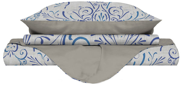 online Housse de couette avec impression sur le sac et taies d'oreiller double face Ornato Tex