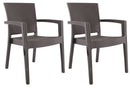 Set 2 Sedie da Giardino in Stile Rattan Marrone
