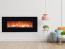 Camino Elettrico da Parete 128x55x14 cm 1500W Effetto Fiamma Sined Stelvio Nero