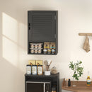 Armadietto Bagno a Parete 40x20x60 cm con Ripiano Regolabile e Anta Ammortizzata in MDF Nero      