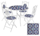 Set Tavolo e 4 Sedie da Giardino con Mosaico in Metallo Sorrento