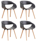 Set 4 Sedie in Polipropilene 45x71x60 cm Gambe in Faggio Fold Nero