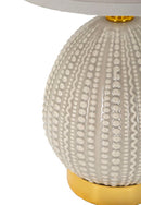 Lampada da Comodino Flavi Grigia Ø15x30,5 cm in Ceramica e Ferro e Tessuto Grigio      