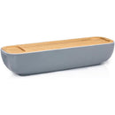 Portapane con Coperchio 40x12x8,5 cm per Baguette con Tagliere in Legno Bambù      