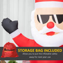 Babbo Natale Gonfiabile 89x44x178 cm con Occhiali da Sole e Luci LED