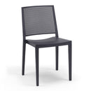 Set 4 Sedie Impilabili 81x46x56 cm in Polipropilene e Fibra di Vetro Porto Antracite