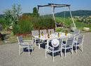 Tavolo Allungabile da Giardino in Alluminio Piano in Doghe Vorghini San Gimignano Bianco