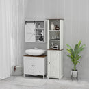 Mobile Sotto Lavabo Bagno 60x30x60 cm con Ripiano Interno Regolabile in Legno Bianco e color Noce  