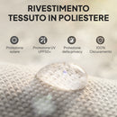 Tenda a Rullo Avvolgibile 250x160 cm con Cassetta in Alluminio e Manovella in Poliestere Anti-UV Bianco Crema      