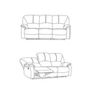 Divano 3 Posti Reclinabile Manuale 194x97x101 cm in Similpelle Rudy Marrone