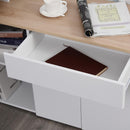 Scrivania da Ufficio Angolare 2 Ripiani 140x117x76 cm in Legno 