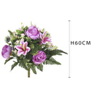 Set 2 Bouquet Artificiale con Peonie Altezza 51 cm 