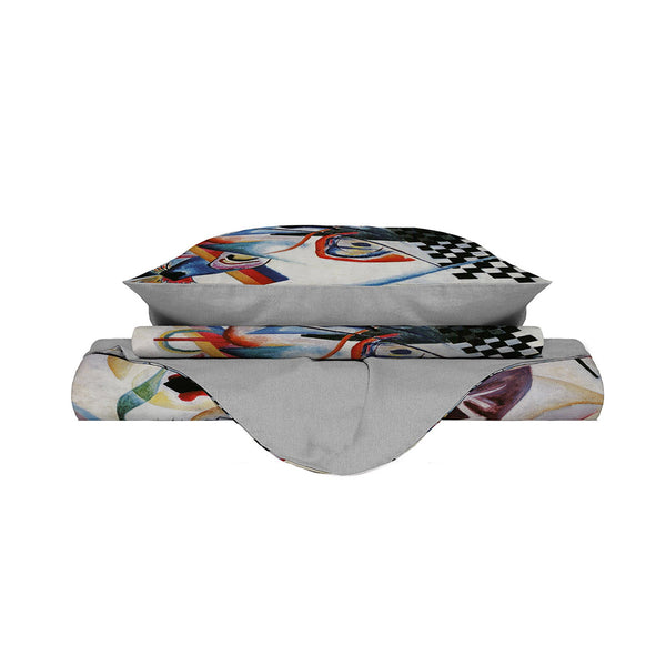 Housse de couette double avec impression sur le sac et les taies d'oreiller prezzo