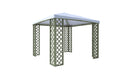 Gazebo da Giardino 300x300 cm Copertura in Telo PVC Fox JT40 Pocket in Legno Verde e Bianco