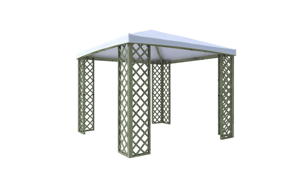 prezzo Gazebo da Giardino 300x300 cm Copertura in Telo PVC Fox JT40 Pocket in Legno Verde e Bianco